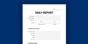 Preview of the downloadable construction Daily Report Template