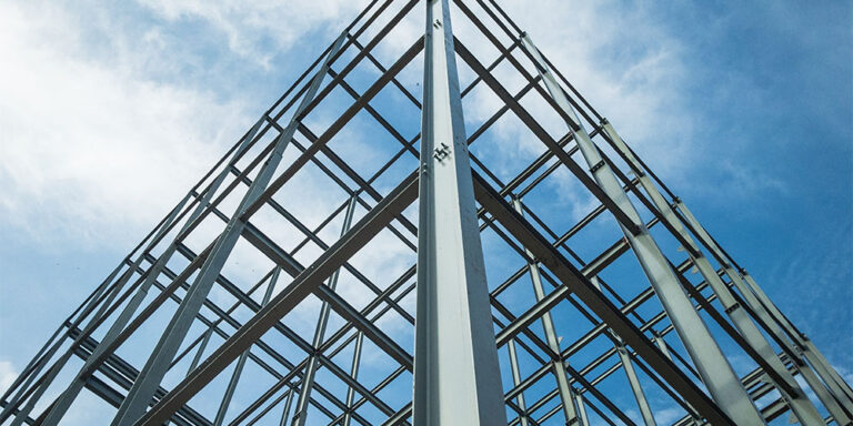 Steel frame construction structure