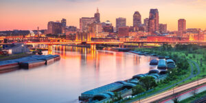 St. Paul Minnesota built landscape with skyline