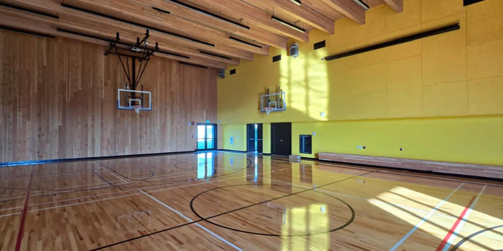 Photo of completed gymnasium project.