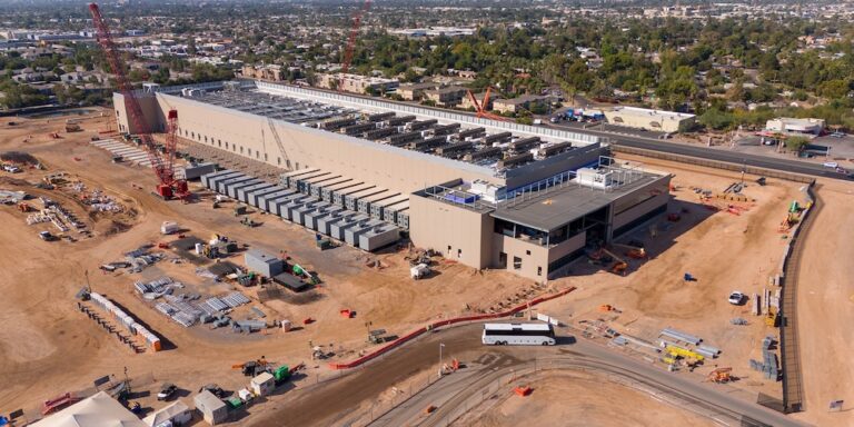 Aerial photo of a data center construction site.